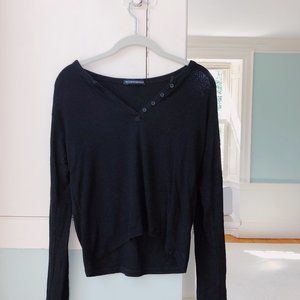 brandy melville: black buttoned sweater